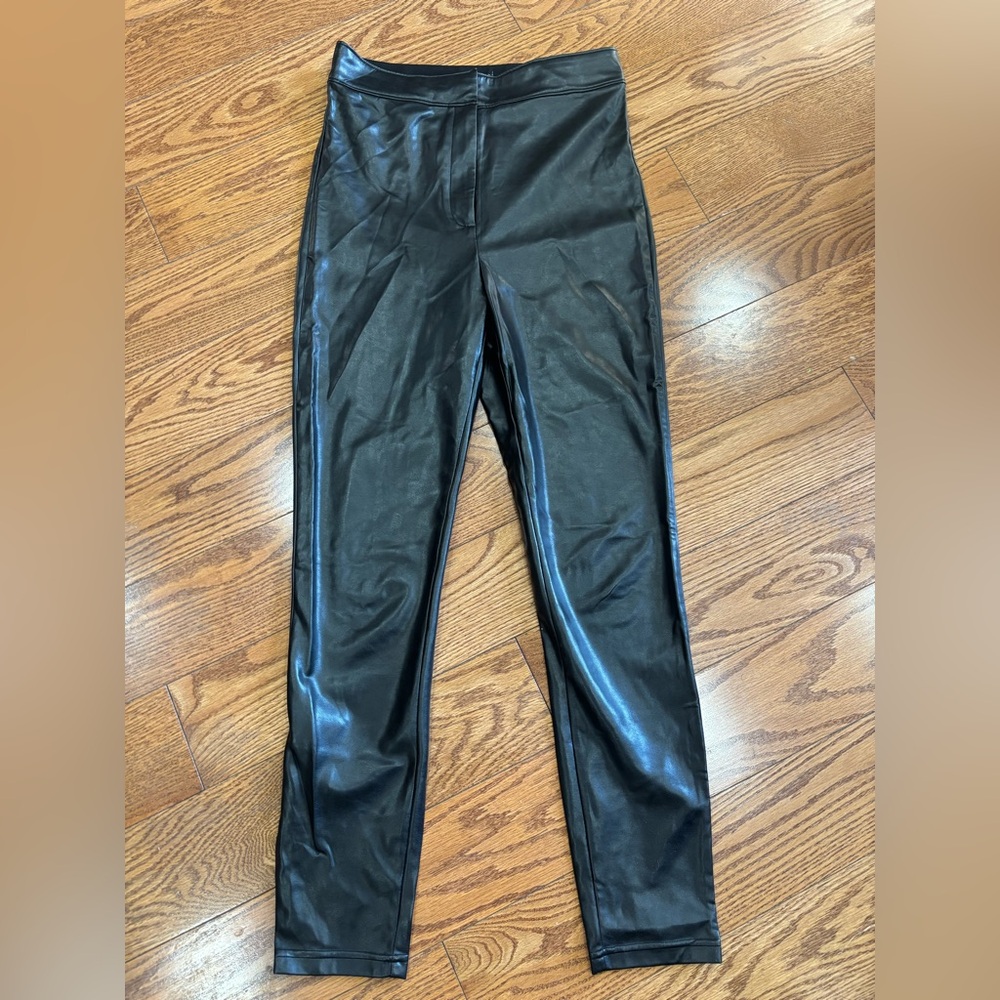 Babaton Black Vegan Leather Leggings